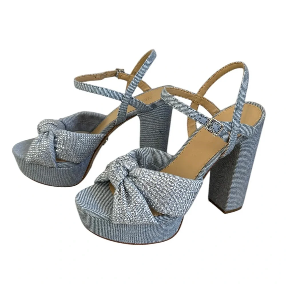 MICHAEL Michael Kors Josie’s Rhinestone Denim Style Platform Sandals